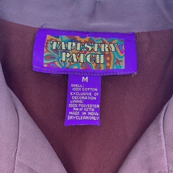 Tapestry Patch Red Flower & Bees Light Jacket Size M - Picture 10 of 12